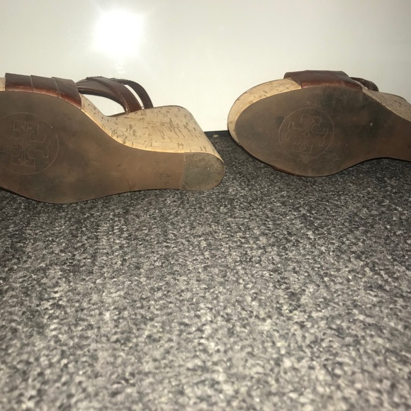 Tory Burch Brown Cork Wedges, Sz 9 - Picture 4 of 6